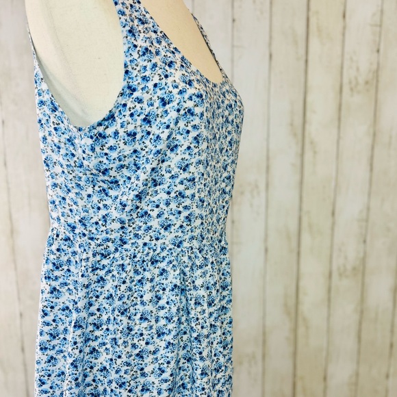 H&M Divided Blue Floral Sleeveless Dress – Size 8 - Picture 8 of 11
